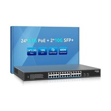 24 Port 2.5G PoE Switch Unmanaged with 24 Port 2.5Gb Base-T PoE+@400W + 2 x 1... picture