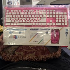 Rock Candy Wireless Keyboard-Mouse-Mousepad Translucent Pink SEALED SET 2015 WOW picture