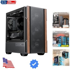 Genuine Walnut Wood Micro ATX Case, MATX PC Case with 4 × 120mm 3 Pin Non-PWM... picture