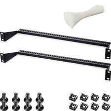 2 Pcs 1U 19 Inch Server Rack Cable Management Support Bars With 50 Ties picture