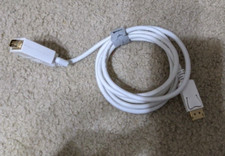 Monoprice DisplayPort to VGA Cable 6 Ft White 28AWG Gold Plated P/N 6020 picture