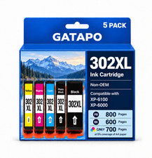 5PK 302XL T302XL Ink Cartridge for Epson 302 Expression XP-6000 XP-6100 Printer picture