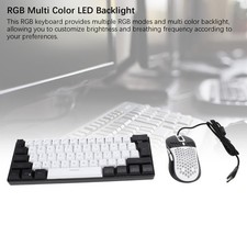 61 Key RGB Illuminated Keyboard With Mouse Multi Color LED Backlit Wired Ga EODN picture