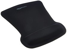 BLACK - AMAZON BASICS IRREGULAR ERGONOMIC GEL COMPUTER MOUSE PAD WRIST REST picture
