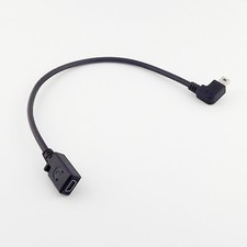 1pcs GPS Mini 5 Pin USB Male To Female Left Angle Data Charge Adapter Cable Cord picture