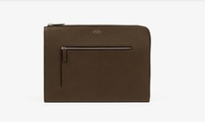 Smythson Small Laptop Case with Zip in Ludlow in Olive New in Box picture