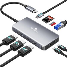 USB C Docking Station Dual Monitor, 9 in 1 Laptop Docking Station T66-23 picture