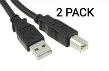 2 PACK 1ft USB 2.0 A Male to B Male Printer Cable Black Color picture