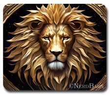 Golden Lion Leo ~ Mouse Pad / PC Mousepad THICK Padded - Zodiac Home Office Gift picture