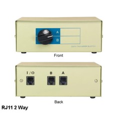 Kentek RJ11 Manual Data Switch 2 Way Rotary Dail Type 11P Telephone Modem Fax AB picture