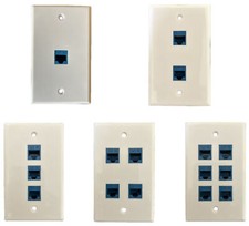 CAT5e Ethernet RJ45 Wall Plate 1 2 3 4 6 Port Single Gang Keystone Coupl Network picture