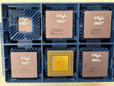 Vintage Intel i960 CPU PGA-168 GOLD pin 32-bit 33MHz A80960CA33 Made in 1997 picture
