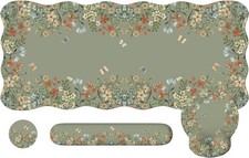 iLeadon Scalloped Desk Mat Set, Desk Mat with Wrist Support Stitched Edges, L... picture