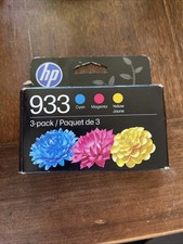 HP 933 Cyan Magenta Yellow Original Ink Cartridges 3-Pack Exp 01/2027 - N9H56FN picture