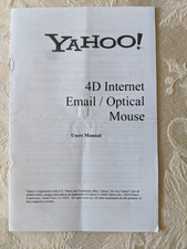 User manual for Yahoo 4-D Internet email optical mouse picture
