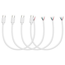 4Pcs 0.25m/0.82Ft USB C Pigtail Cable, 5V 2.4A Type C to 4 Pin Wires, White picture