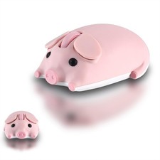 Cute Pink Pig Design Dual Mode Bluetooth 2.4G Wireless Silent Ergonomic Mouse picture