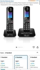 NEW MOTOROLA D8712 Cordless Phone System w/2 Digital Handsets Bluetooth to CeLL picture