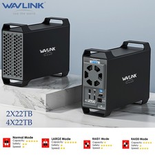 WAVLINK 4/2 Bay Hard Drive Enclosure 4 RAID Modes 10Gbps USB-C 3.2 2x/4x22TB picture