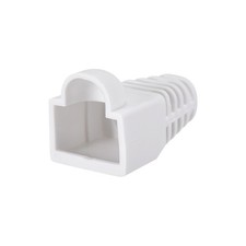 6mm Hole Dia White RJ45 Boots Cover Anti-Dust for Cable CAT5e CAT6e 20Pcs picture