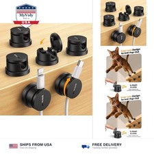 Silkland 6 Pack Snap-Lock Cable Clips, 360° Rotatable Cord Holder for Desk | ... picture