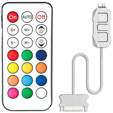 White ARGB Controller Kit with 21-Key Remote for RGB PC Fans and LED Strips picture