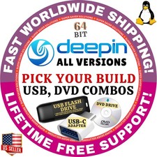 DEEPIN LINUX OS | LATEST BUILDS 23, 25 | 64-BIT | FOR MAC, PC | USB, DVD COMBOS picture