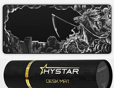 HYSTAR Death XXL Gaming Desk Mat 36x16” Grim Reaper Horse Black Gold NEW picture