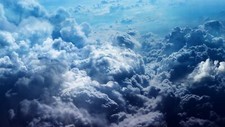 Landscape nature clouds aerial view blue Custom Gaming Mat Desk picture