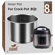 Original Inner Pot for Crock Pot 8 Quart - Stainless Steel Replacement Pot fo... picture