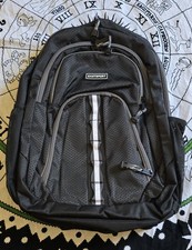 Eastsport Backpack Black Gray White Hexagon Pattern Multiple Compartments picture
