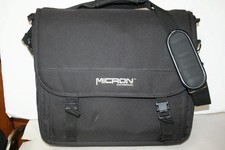 Micron Electronics Padded Laptop Briefcase Messenger Bag Black Heavy Duty Excell picture