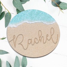 Personalized Name On Sand Mouse Pad Mat Office Desk Table Girly Accessory Gift picture