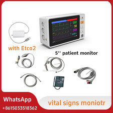 Vital Signs  Patient Monitor Etco2 ECG NIBP SpO2 Pulse rate 5 inch,Portable NEW picture
