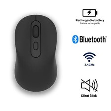 2.4Ghz Bluetooth Dual Wireless Mouse Silent Click Rechargeable for Laptop PC picture