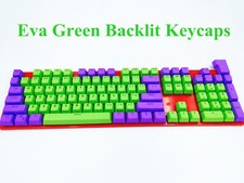 104 Key PBT Eva Green Doubleshot Backlit KeyCaps Keycap for Cherry MX Keyboard picture