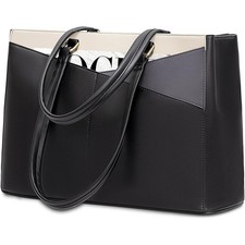 Durable Water-Resistant Laptop Tote Bag W/ Scratch-Resistant PU Leather New picture