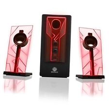  BassPULSE 2.1 Computer Speakers with LED Glow Lights and Powered Subwoofer Red picture