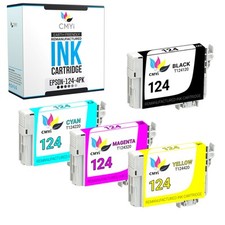 CMYi Remanufatured Black Color Ink Lot for Epson 124 Fits Stylus Workforce 320 picture