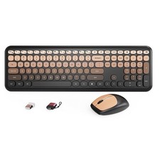 HotFox Wireless Keyboard and Mouse Combo, Full-Size Retro Typewriter Keyboard picture