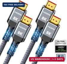 Highwings 8K HDMI 2.1 Cable 2-Pack 6.6FT, Certified 48Gbps Ultra High Speed picture