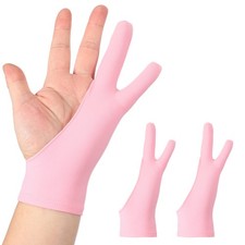 2pcs Artist Drawing Glove m Size Two Fingers Graphics Painting Glove, Pink picture