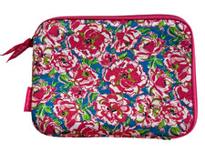 Lilly Pulitzer Neoprene Tech Sleeve Flamingo Print Padded Zip Case Resort Chic picture