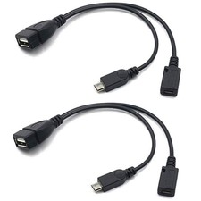 AuviPal 2-in-1 Micro USB to Adapter (OTG Cable + 1 Port, 1 Port picture