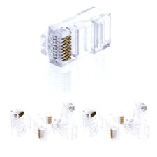 100 pcs Network Modular Plug RJ45 Cat5 CAT5e Connector Clear 8p8c Gold Plated picture