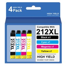 4 Pack 212XL Ink replacement for Epson 212XL Workforce WF-2830 XP-4105 Printer picture