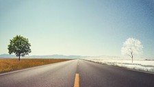 Landscape seasons road long outdoors art asphalt trees Custom Gaming Mat Desk picture