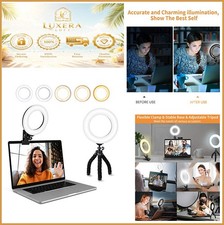 Ring Light for Webcam 8 Inch 5 Color Temperature USB Powered Clip On Laptop picture