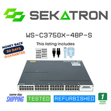 ♻️ Cisco WS-C3750X-48P-S 48-Port PoE+ Gigabit Switch w/ Dual AC⚡Fast Ship picture