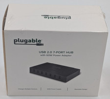 Plugable USB 2.0 7-PORT HUB With 60W Power Adapter USB2-HUB7BC New & Sealed picture